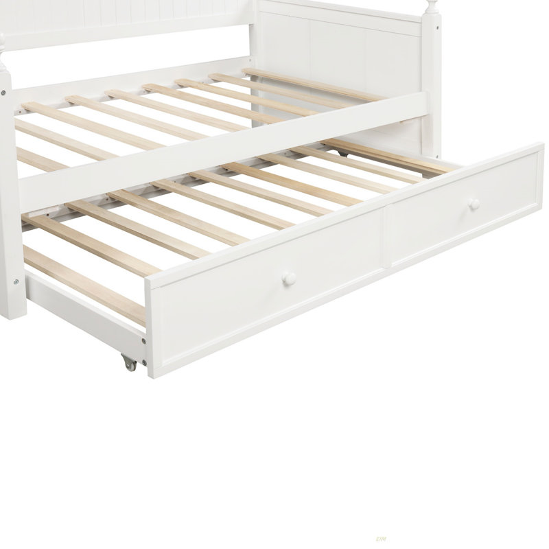 Lit de jour simple en bois avec lit gigogne simple (lit de jour)