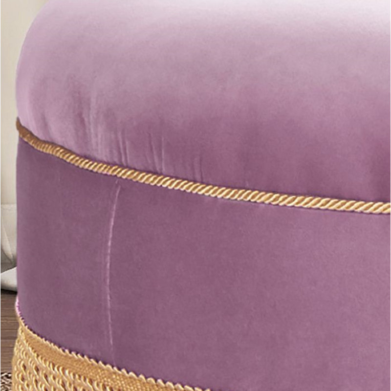 Neptune Upholstered Ottoman, Lavender Velvet
