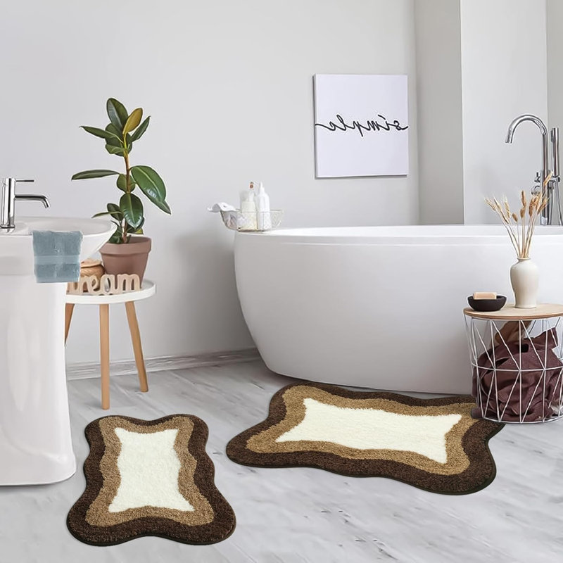Luxury Extra Soft Brown Bathroom Rugs