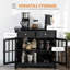Buffet buffet, armoire de cuisine décorative avec portes en verre, tablette réglable et 2 tiroirs pour la cuisine