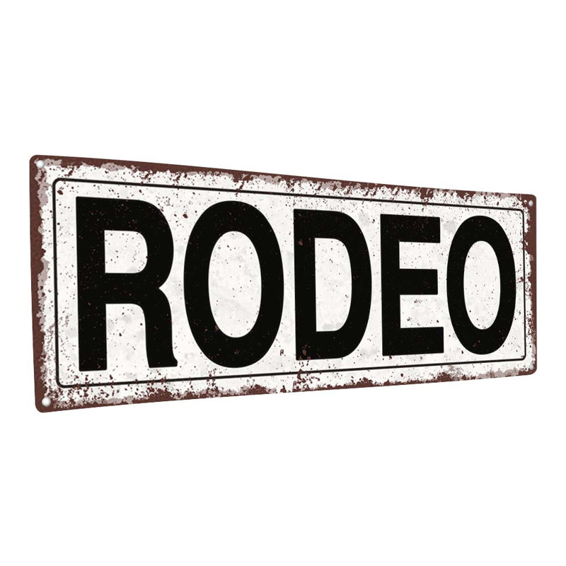 " Rodeo Metal Sign ", 5.75" H x 15.5" W