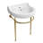 Whitehaus 22in Console Sink With Semi-Circular Bowl, Solid Brass Leg Supports, Backsplash, Overflow and Front Towel Bar-116863418-116863419