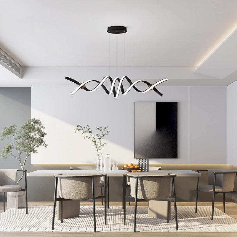 Annchen 2 - Light LED Kitchen Island Pendant, Matte Black
