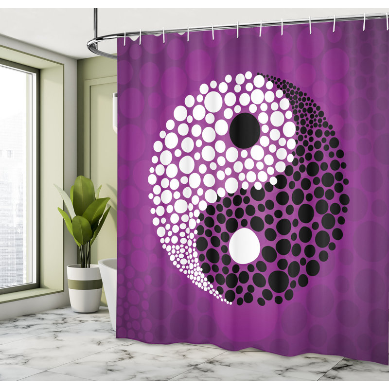 Shower Curtain with Hooks Included, 70"H x 69"W