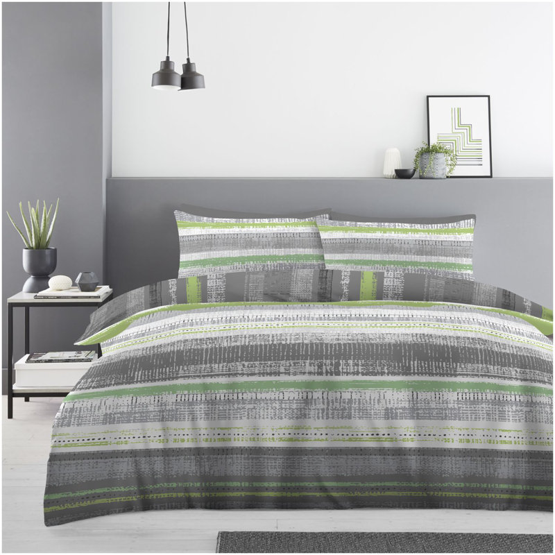 Cotton Blend Plaid Duvet Cover Set with Pillowcases, Double Duvet Cover + 3 Additional Pieces