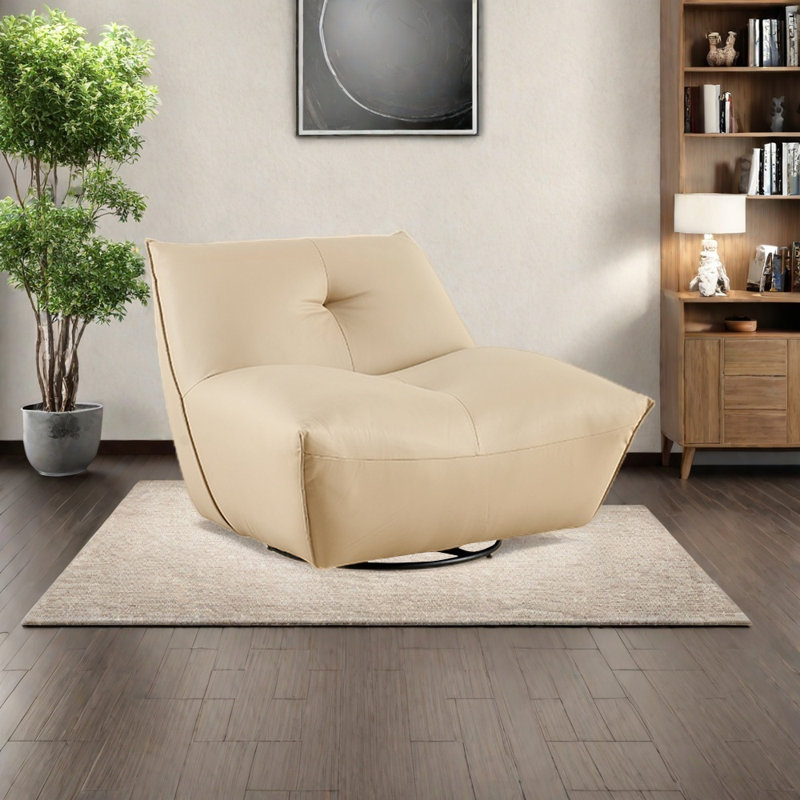 Comfortable rotating home lounge chair, Beige