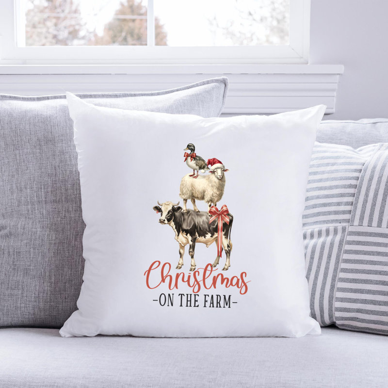 Coussin Christmas Farm_11, 14 po x 14 po