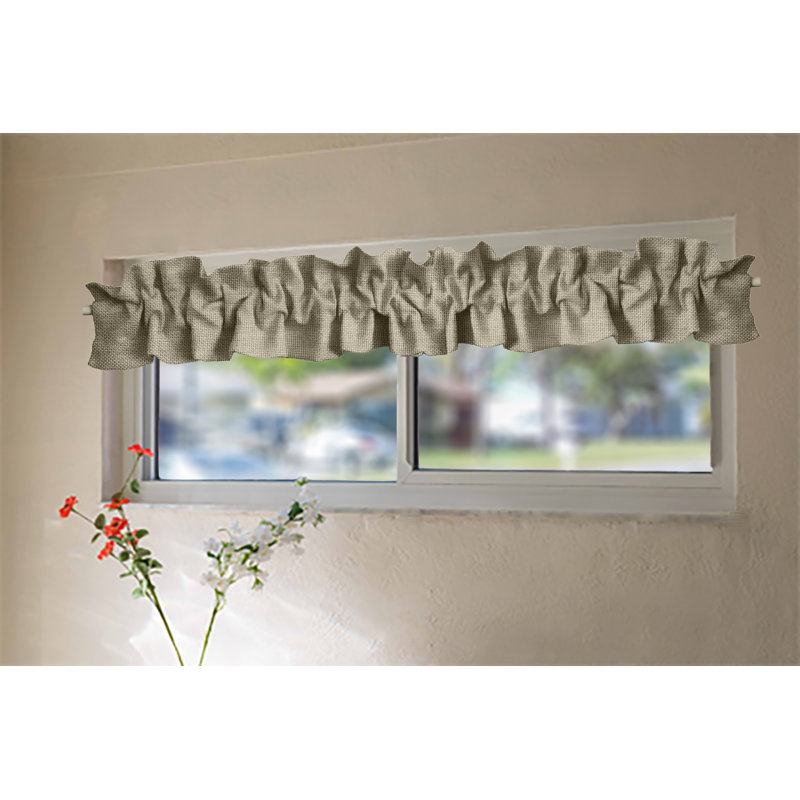 Ruffled Window Valance, 144" W x 9" L, Wheat