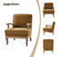 Fauteuil de ferme en polyester de 28 po avec pieds en bois massif Amilio-308015676