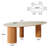 Danford Oval Stone Dining Table with Solid Wood Legs