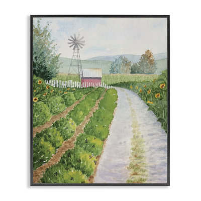 Giclée encadrée Tranquil Farm Path, design par Stephanie Fielden