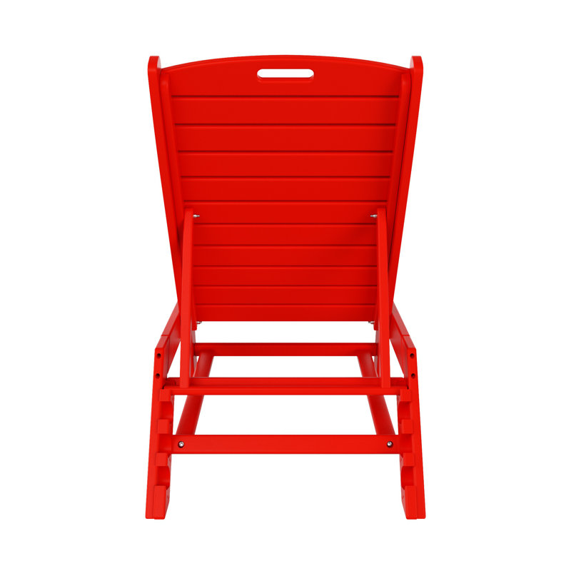 Chaise longue d'extérieur en PEHD Laguna, Rouge