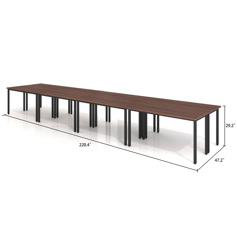 Table de conférence rectangulaire moderne, bureau, bureau 220,4 po, Noyer