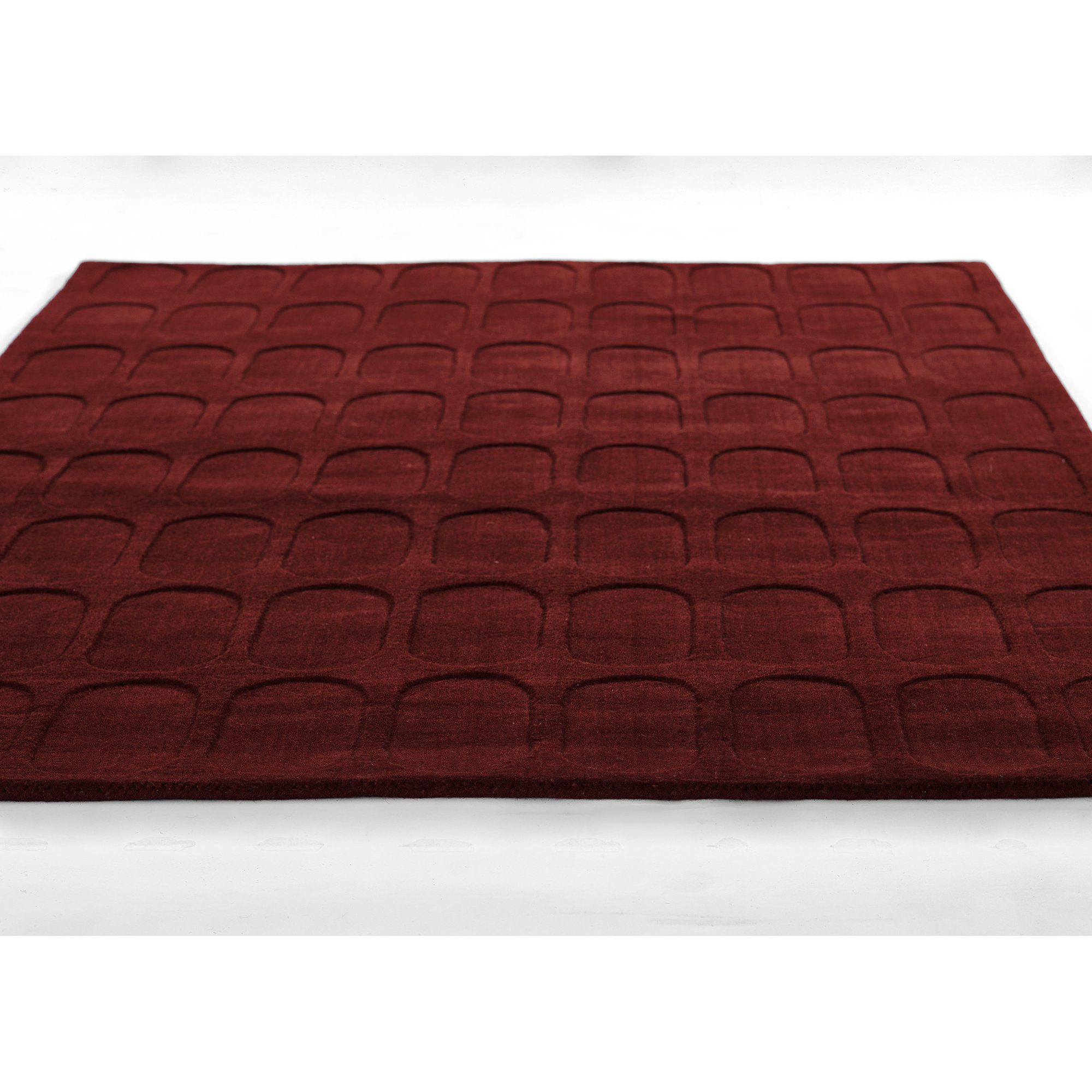  Contour Hand Loomed Wool Geometric Burgundy Area Rug, Rectangle 9' x 12'