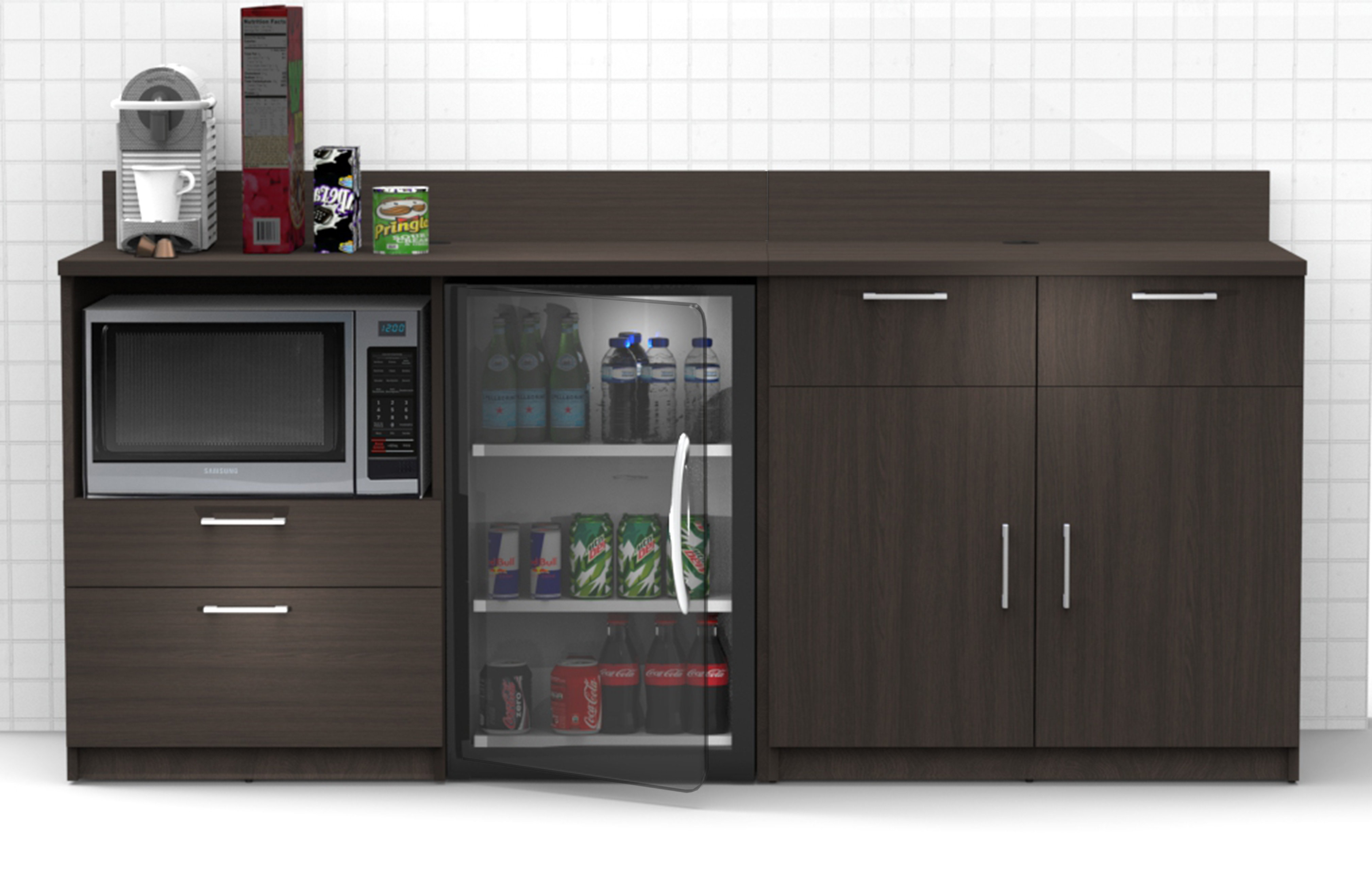 Pull Out Unit 12 Wide for Tall Pantry Modern Euro Slab Cabinet