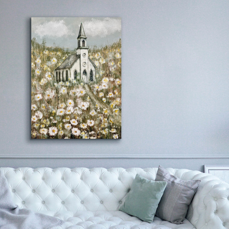 «Daisy Chapel» par Ashley Bradley, art mural sur toile, H 16 po x l 12 po x P 0,75 po