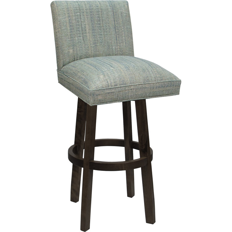 Tabouret de comptoir pivotant en bois - siège d'une hauteur de 26 po, Teal Seat/White Base, Bar Stool (30” Seat Height)