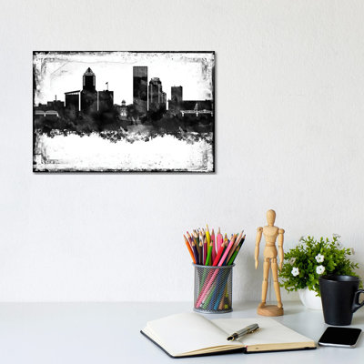 Portland Black & White Film by WallDecorAddict - Wrapped Canvas Print