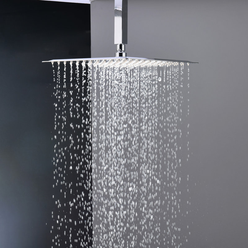 Contemporary Bathroom Shower Head - Wall Mounted With Rainfall And Faucet Trim Luxury Rain Mixer Valve