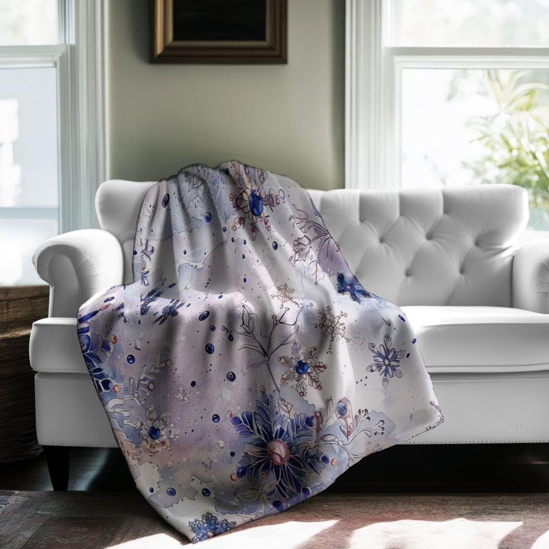 Snowflake Design - 1 pièce Sherpa Premium, Grand lit
