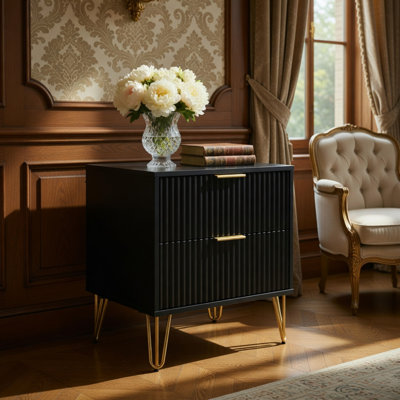 Table de chevet en noir