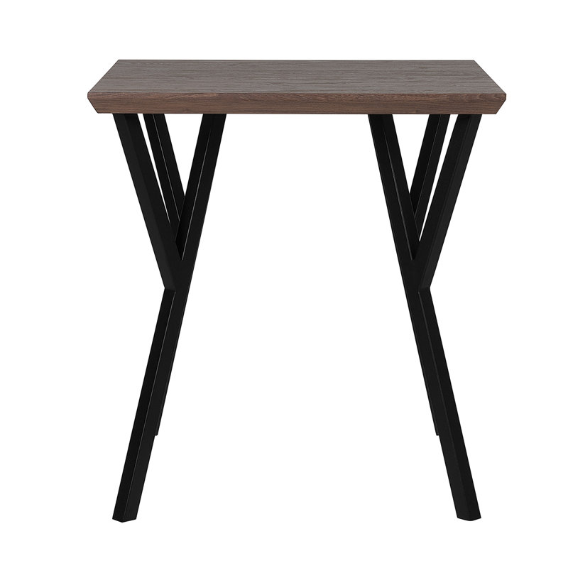 Ellicott Metal Base Dining Table, Dark Brown