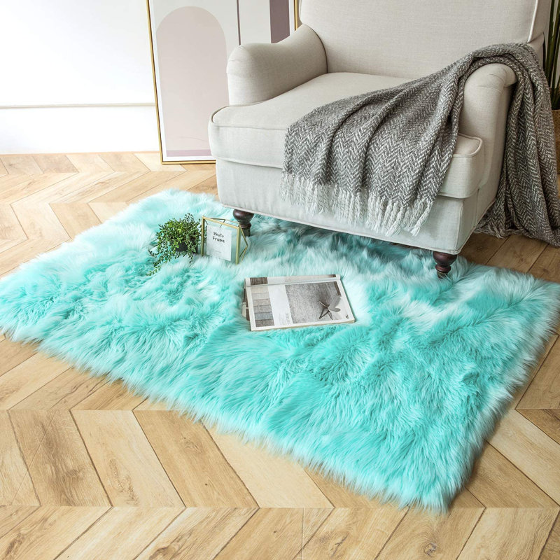 Jeremial Faux Sheepskin Indoor Rug, Rectangle 2' x 3'