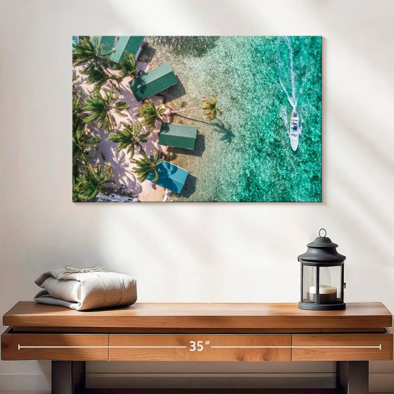 Lilie tabac Caye vue aérienne, H 16 po x l 24 po