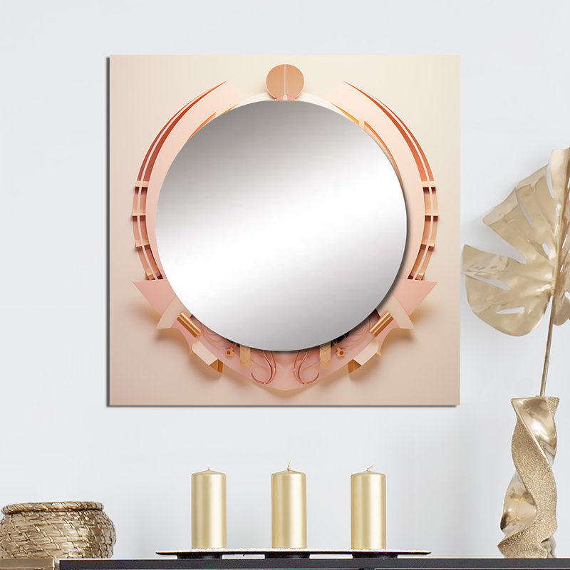Elonzo - Fashion Woman, miroir carré d'art mural pour salle de bain, 23 po x 23 po