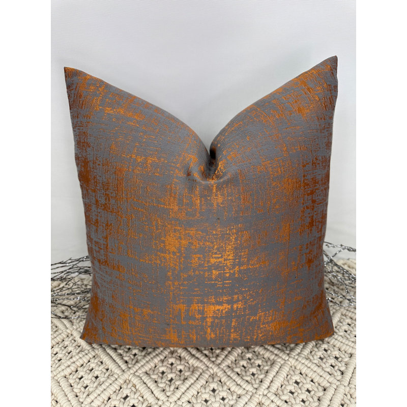 Abstract Square Cushion Cover, Blue/Gold