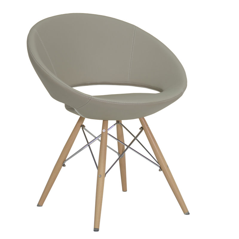 Fauteuil Papasan large de 23,75 po Crescent, Noir/chrome, Similicuir os, Similicuir os