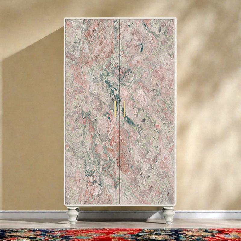 Garde-robe moderne pour chambre double, Rose / blanc ivoire