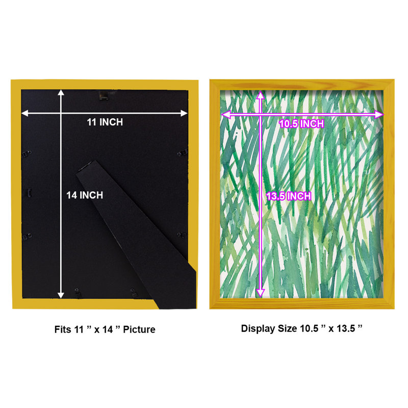 Just Grass I - imprimé, H 15 po x l 12 po x P 1 po, Papier encadré en jaune