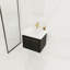 Meuble-lavabo mural 24 po avec lavabo, lavabo en résine à rebords épais, ensemble KD