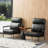 Mid-Century Modern Leatherette Armchair With High Back And Padded Arms-1504232740