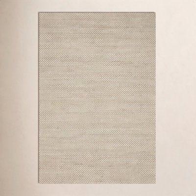 Abisai Beige Hand-Woven Checkered Jute Rug
