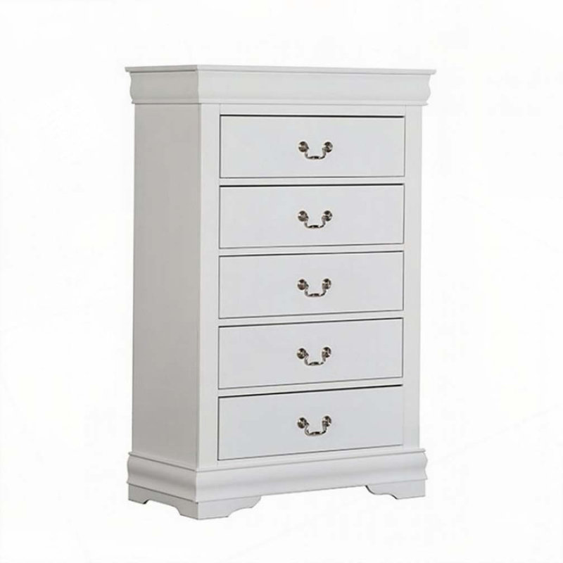 Commode 5 tiroirs, Blanc
