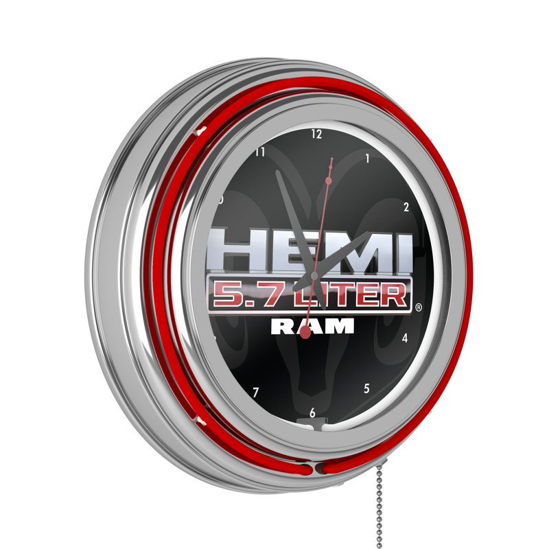 Horloge murale rétro RAM Hemi, Rouge