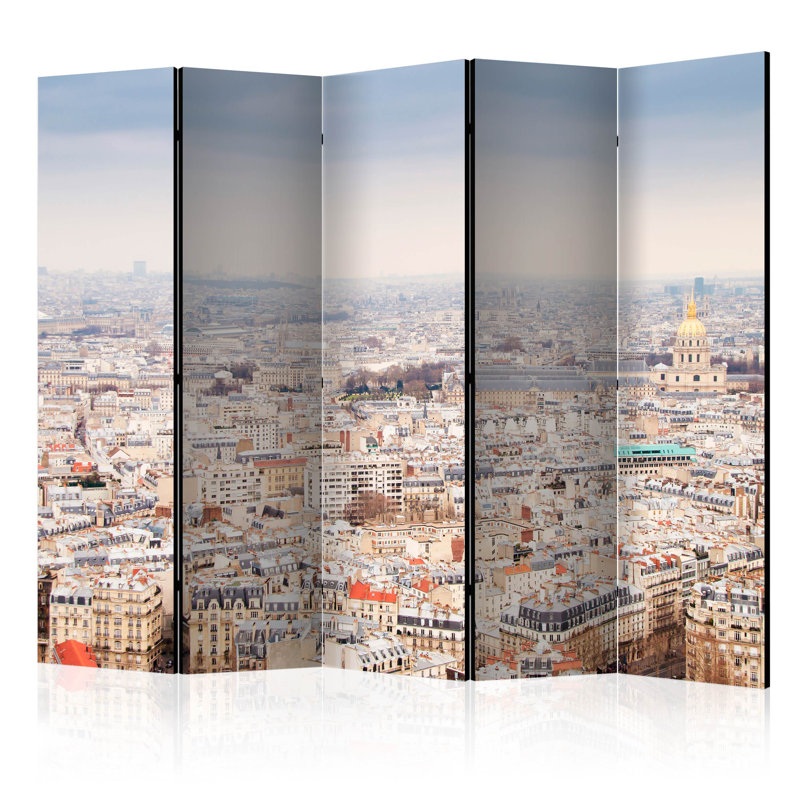 Guytembert 225cm W x 172cm H 5 - Panel Solid Wood Folding Room Divider