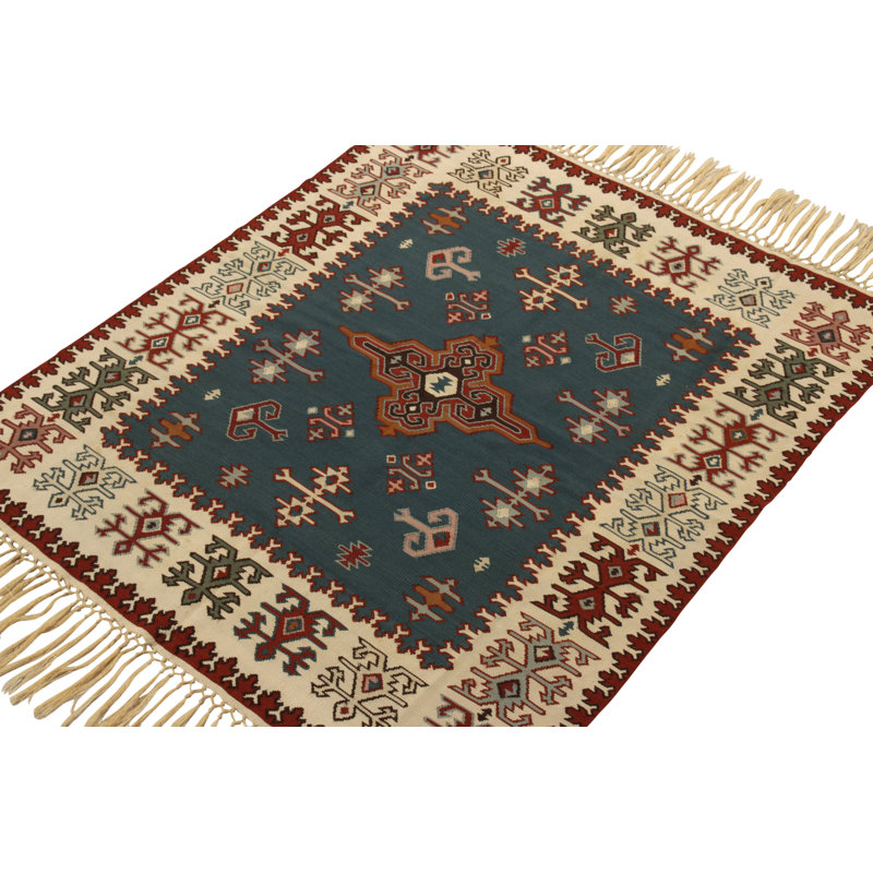 One-of-a-Kind 3’11” X 4’9” Hand Knotted Area Rug