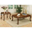Table basse en chêne cerisier avec pieds griffes et plateau de table classique