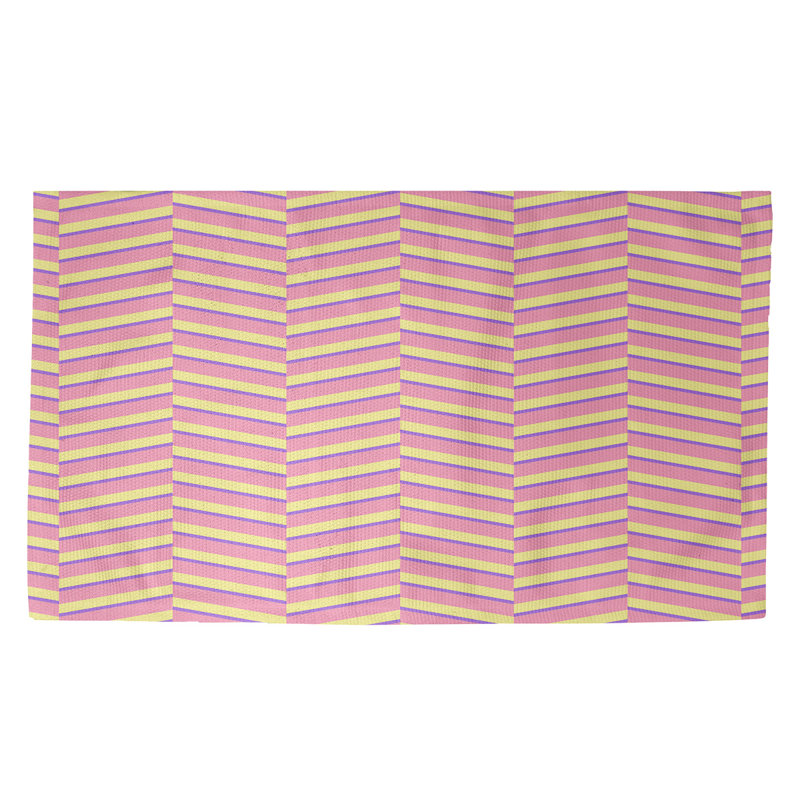 Rayures rose Tapis décoratif, Rectangle 3 pi x 5 pi