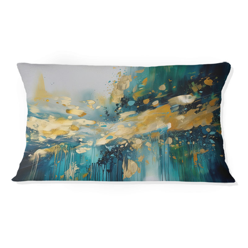 Coussin Golden Explosion Triangles IV - Abstract