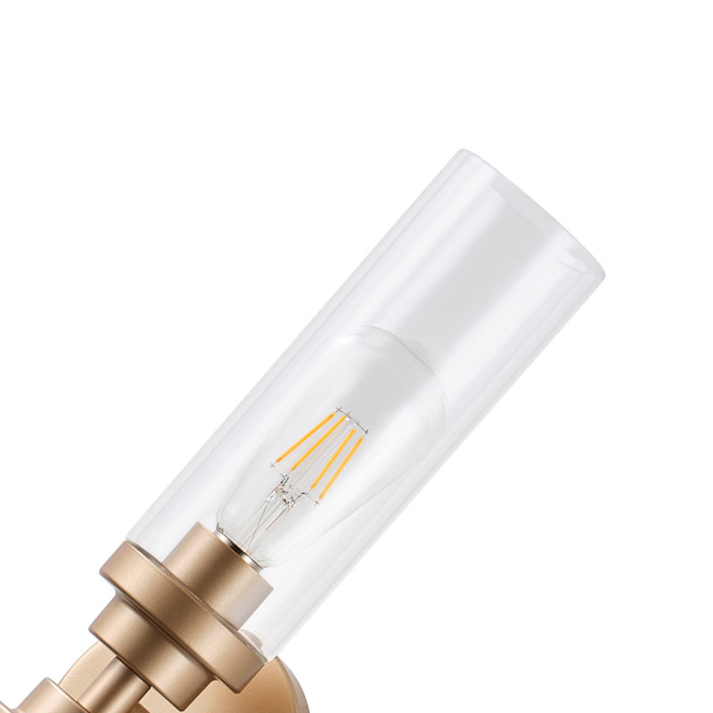 2-Lamp Gold Adjustable Light Glass Iron Wall light, Gold
