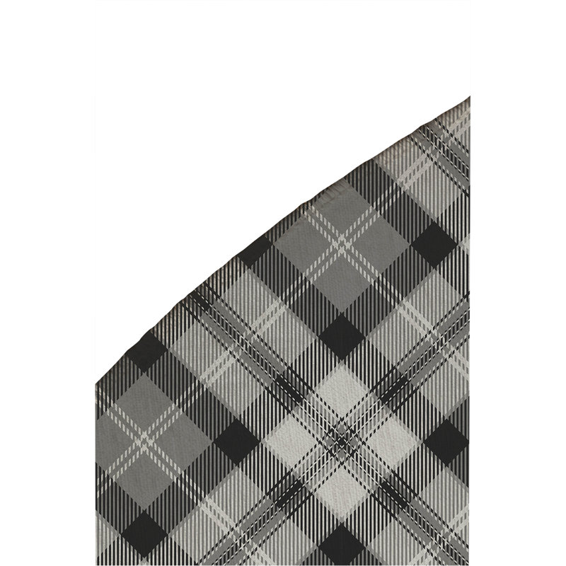 Anthony Plaid Non-Slip Outdoor Rug, Round 5'