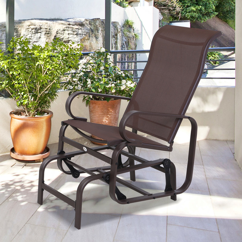 Fauteuil oscillant d'extérieur de patio, mécanisme léger à bascule lisse pour cour arrière beige, Beige