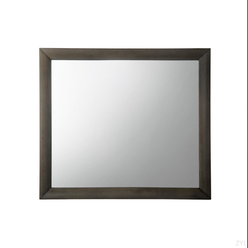 Gray Oak Finish Mirror, Synthetic Wood, Gray