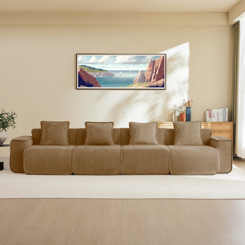 Boneless Boneless Couch Modular Sectional Sofa, Modern Deep Seat Sectional Couches, Comfy Velvet Cloud Couch Sofa, No Assembly, For Small Spaces, Living Room, Bedroom
