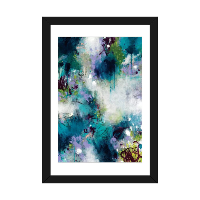 " Preeminent Surrender " by Paulette Insall, 32" H x 24" W x 1" D, Black Framed Fine Art Paper, White