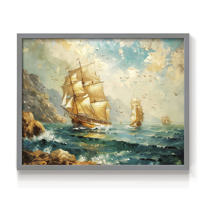 Série nautique - CCV III - Reproduction encadrée - Restickable, H 8 po x l 10 po, Gris